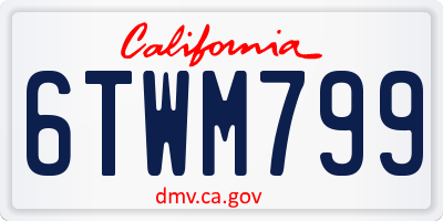 CA license plate 6TWM799