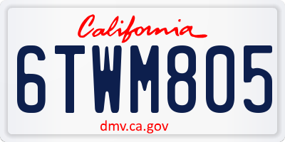 CA license plate 6TWM805
