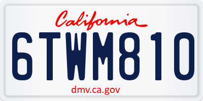 CA license plate 6TWM810