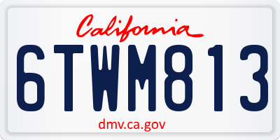 CA license plate 6TWM813