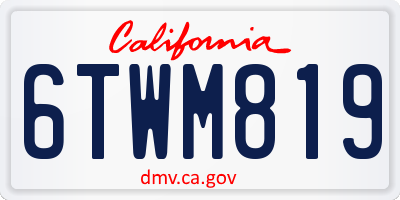 CA license plate 6TWM819