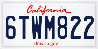 CA license plate 6TWM822