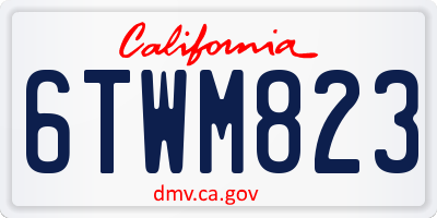 CA license plate 6TWM823