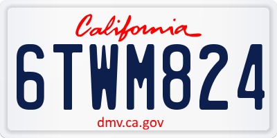 CA license plate 6TWM824