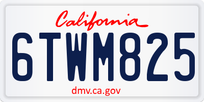 CA license plate 6TWM825