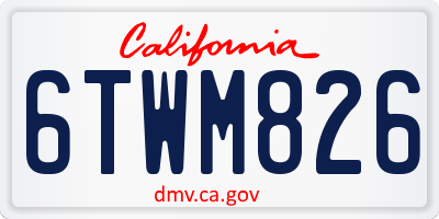 CA license plate 6TWM826