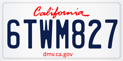 CA license plate 6TWM827