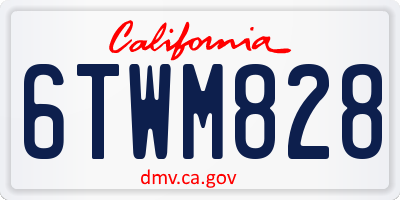 CA license plate 6TWM828