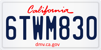 CA license plate 6TWM830