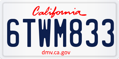 CA license plate 6TWM833