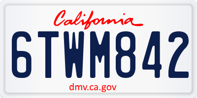 CA license plate 6TWM842