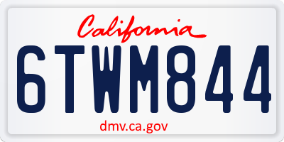 CA license plate 6TWM844