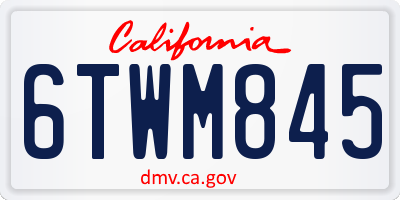 CA license plate 6TWM845
