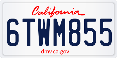 CA license plate 6TWM855