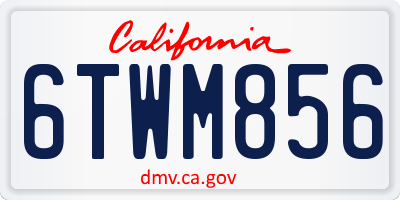 CA license plate 6TWM856