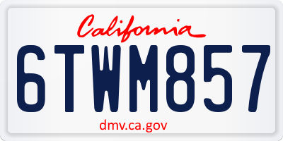 CA license plate 6TWM857