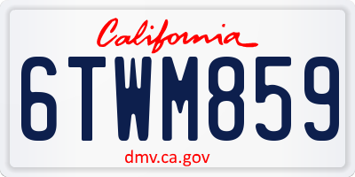 CA license plate 6TWM859