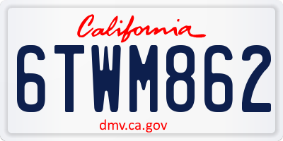 CA license plate 6TWM862