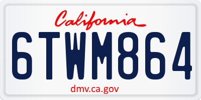CA license plate 6TWM864