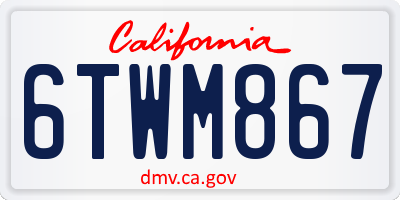 CA license plate 6TWM867