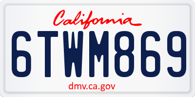 CA license plate 6TWM869