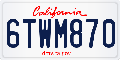 CA license plate 6TWM870