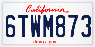 CA license plate 6TWM873
