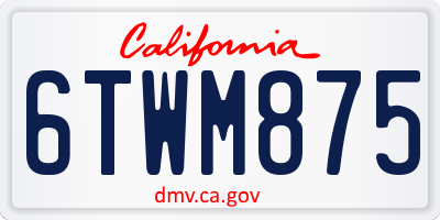 CA license plate 6TWM875