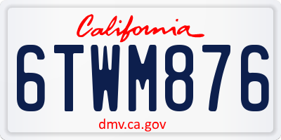 CA license plate 6TWM876