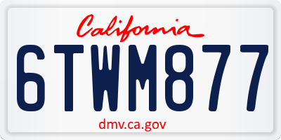 CA license plate 6TWM877