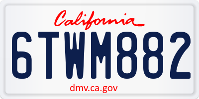 CA license plate 6TWM882