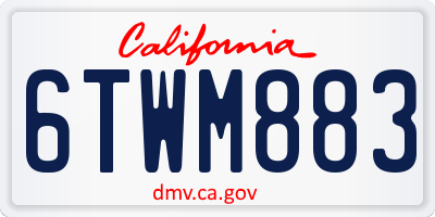 CA license plate 6TWM883