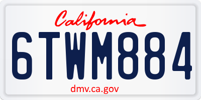 CA license plate 6TWM884