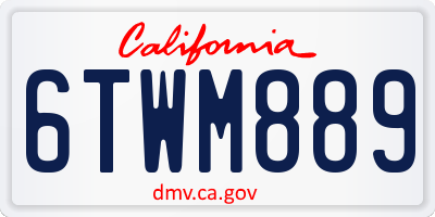 CA license plate 6TWM889