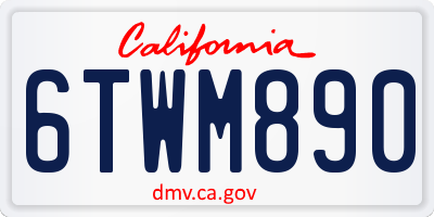 CA license plate 6TWM890
