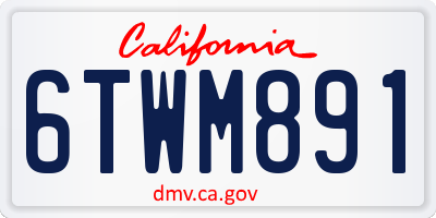 CA license plate 6TWM891