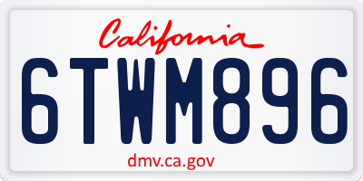 CA license plate 6TWM896