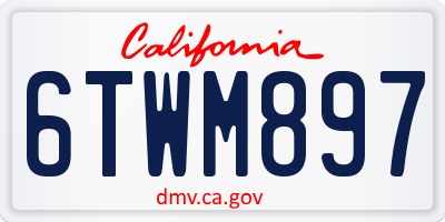 CA license plate 6TWM897
