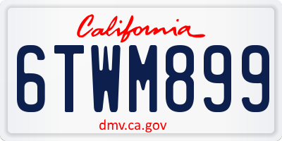 CA license plate 6TWM899