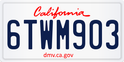 CA license plate 6TWM903