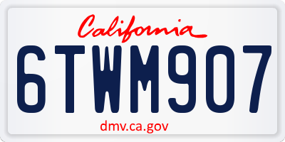 CA license plate 6TWM907