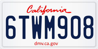 CA license plate 6TWM908