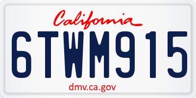 CA license plate 6TWM915