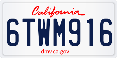 CA license plate 6TWM916