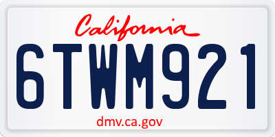 CA license plate 6TWM921