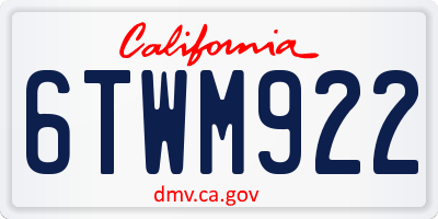 CA license plate 6TWM922