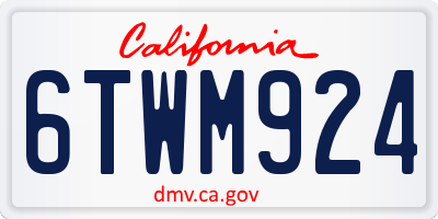 CA license plate 6TWM924