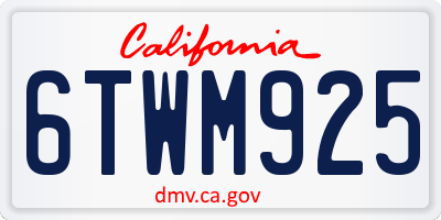 CA license plate 6TWM925