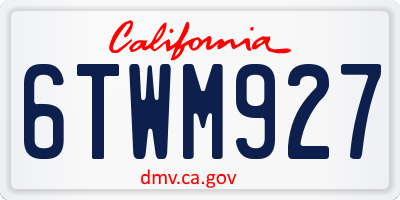 CA license plate 6TWM927