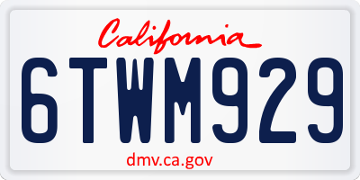 CA license plate 6TWM929